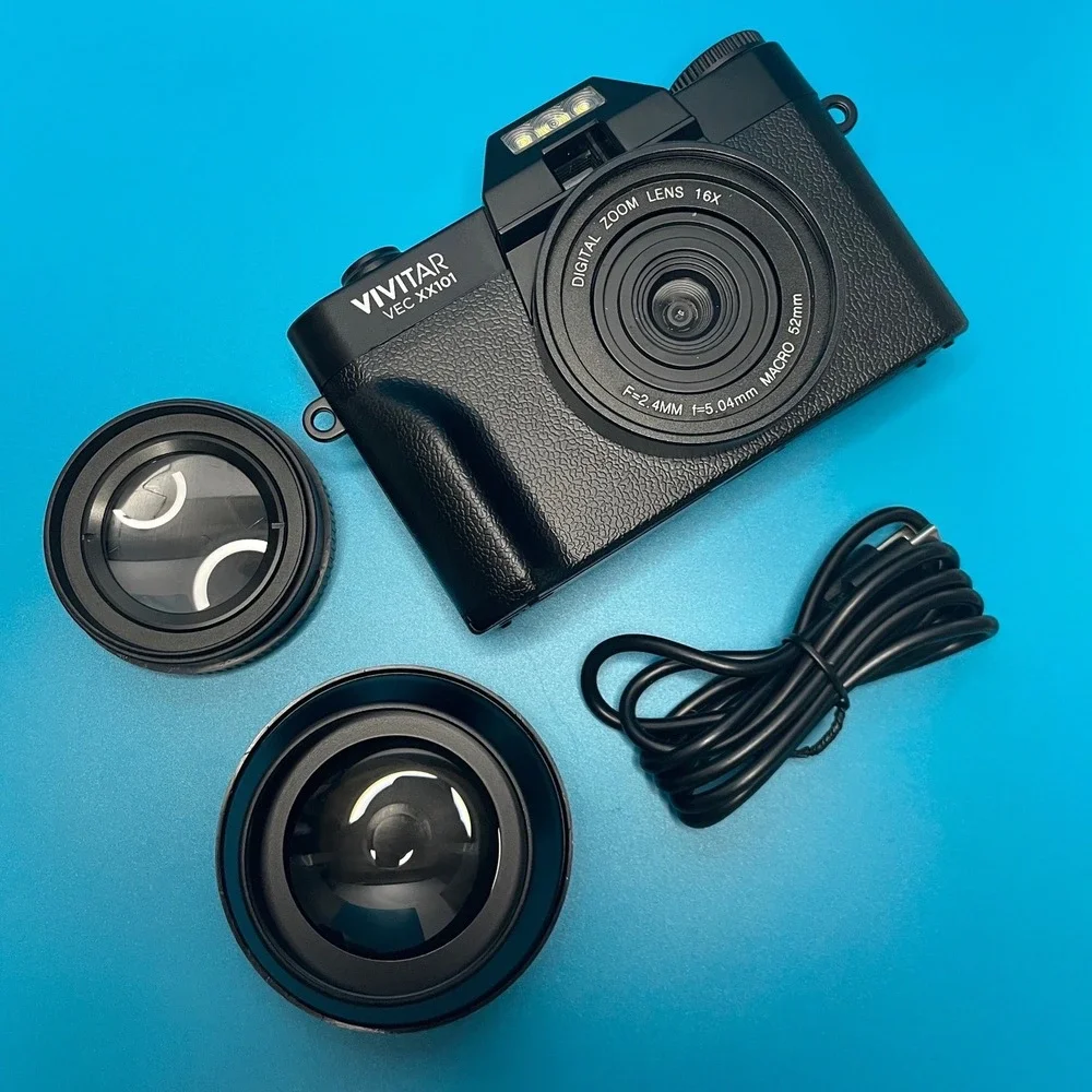 Vivitar VEC XX101 Digital Camera 16X Zoom 52mm Macro Wide Angle Lens New Black